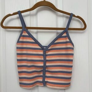Peach Stripe Ribbed Crop Tank | Stitch & Pine S